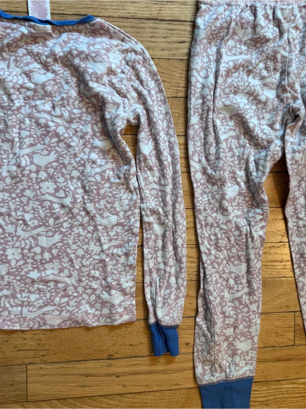 Mini Boden Kids Woodland Rabbit Print Pajama Set Pink Blue 9Y‎ 134cm Cotton